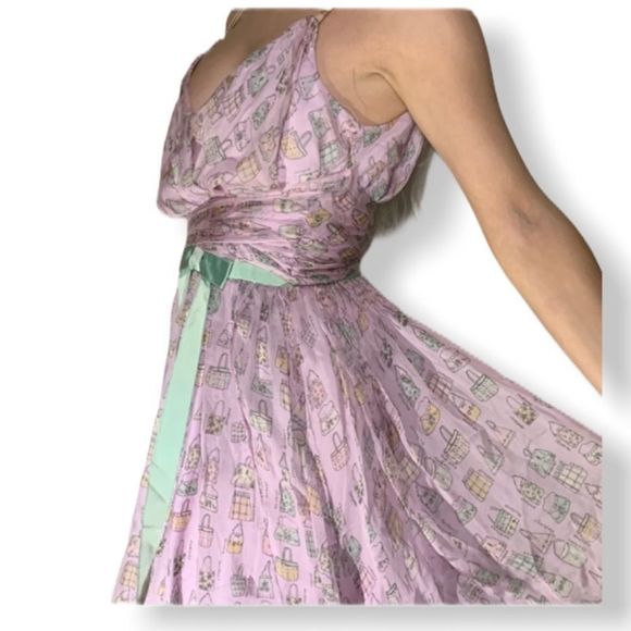 Dolce&Gabbana Pink Handbag Pattern Flouncy Dress - Picture 4 of 8